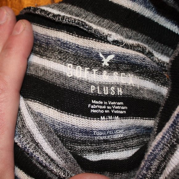 American Eagle Outfitters Black & White Striped Turtleneck Sweater Dress Size M - Picture 4 of 9